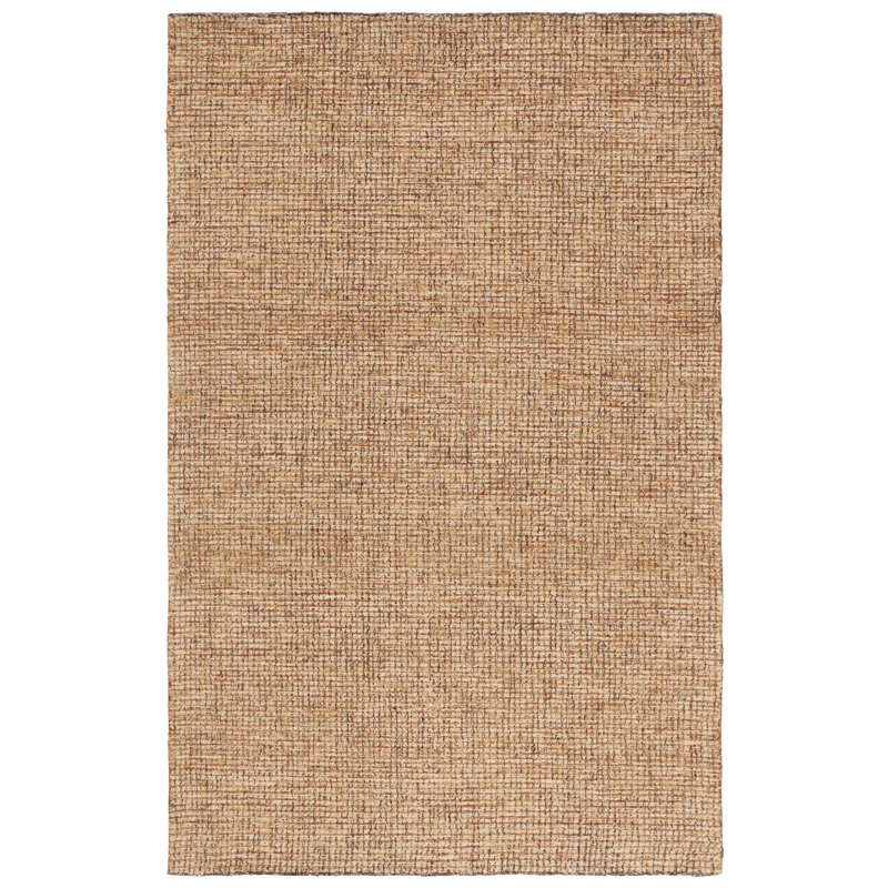 Pine 704 Hand Tufted Wool/Cotton/Latex No Pattern Rug in Natural/Gold, Rectangle 3' x 5'