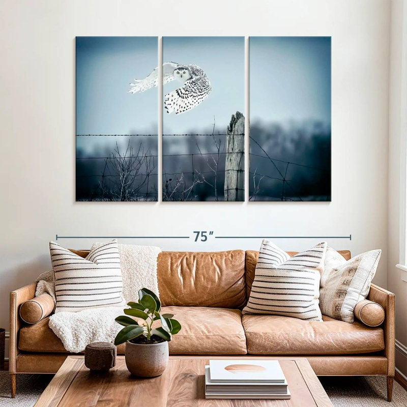 Winter Snowy Owl IV, 42" H x 65" W