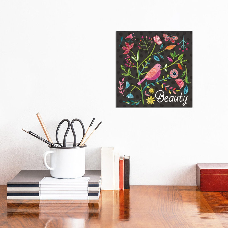 Budding Beauty III Dark by Farida Zaman - Wrapped Canvas Painting, 30.48 cm H x 30.48 cm W