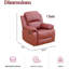 Fauteuil inclinable manuel standard en similicuir de 38,5 po Azuredee-1075171782