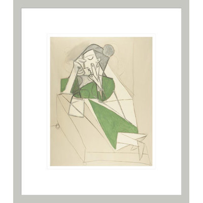 Femme étendue lisant par Pablo Picasso, impression giclée sur cadre