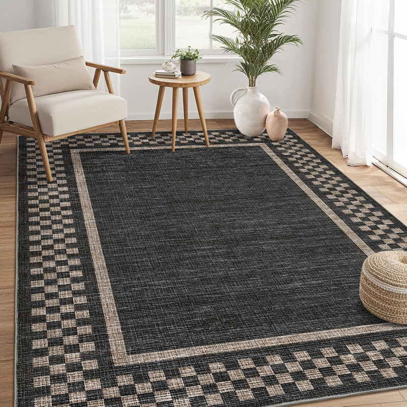 Tapis moderne lavable à la machine pour le salon, Rectangle 9' x 12'