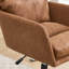 Chaise de bureau brune avec hauteur réglable, surface en similicuir, structure en métal stable et siège à assise souple et rembourrage en mousse-453126008