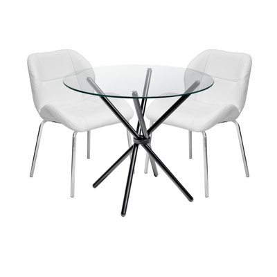 Dereham 4 -Person Glass Dining Set