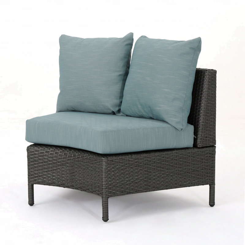 Patio Pt Limon Single Sofa, Teal Cushion/Gray Frame