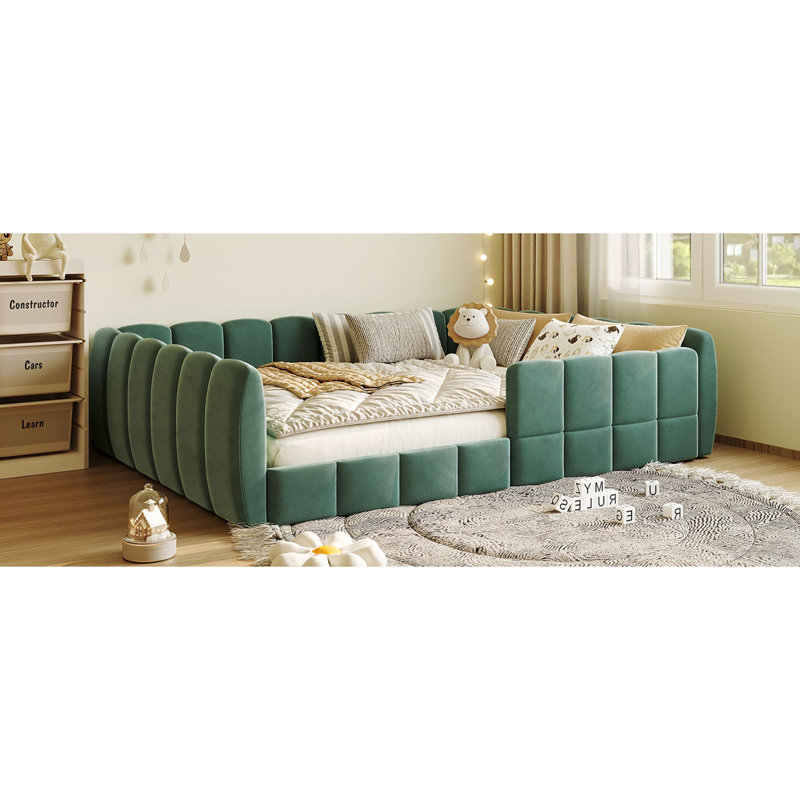 Lit de plancher en velours, Green