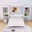 Grand lit escamotable avec bureau intégré, coiffeuse et armoires de rangement-424828282