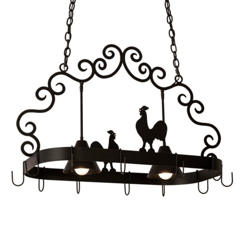 Poulet Metal Handcrafted Oval Hanging Pot Rack