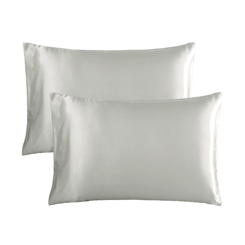 Satin - Set of 2, Queen Pillowcase, Light Grey