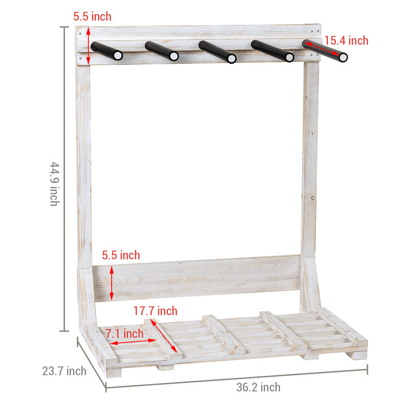 Support autoportant en bois massif pour skis, planches à neige et planches de surf - support de rangement vertical de 4 pi avec butoirs en mousse