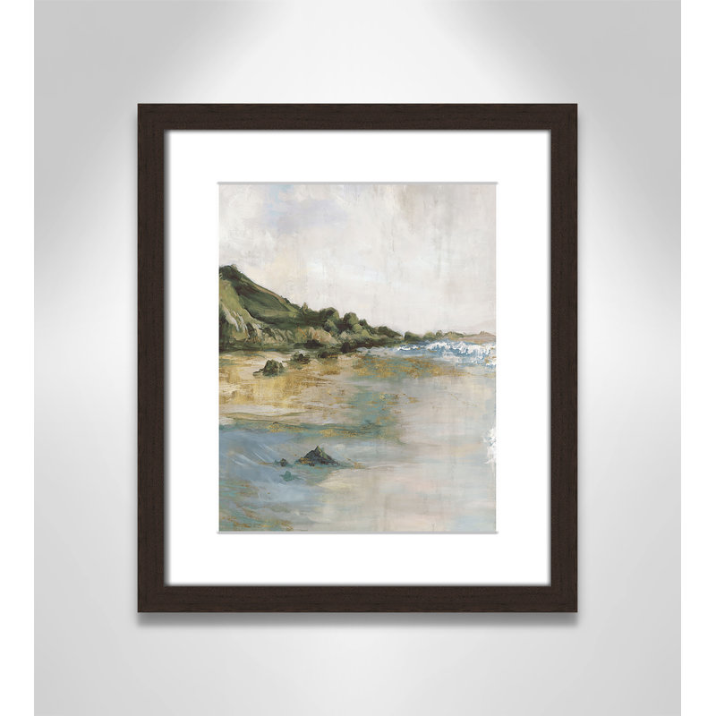 Tide’s Edge Print by Casa Fine Arts, 15" H x 13" W x 1.25" D, Walnut Framed Print with Mat