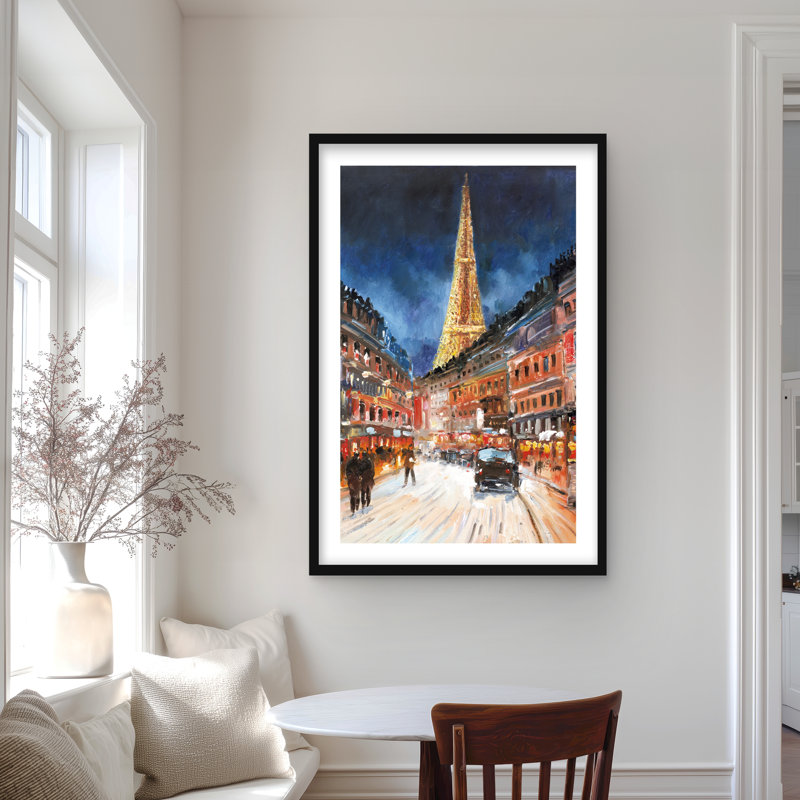 «Illuminated Paris - Contemporary Living», reproduction encadrée