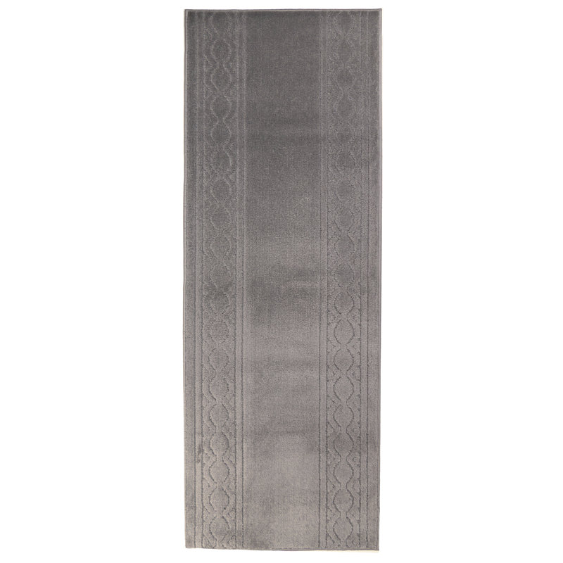Tapis gris anti-dérapant à chaînes personnalisées, Rectangle 2 pi 2 po x 3 pi