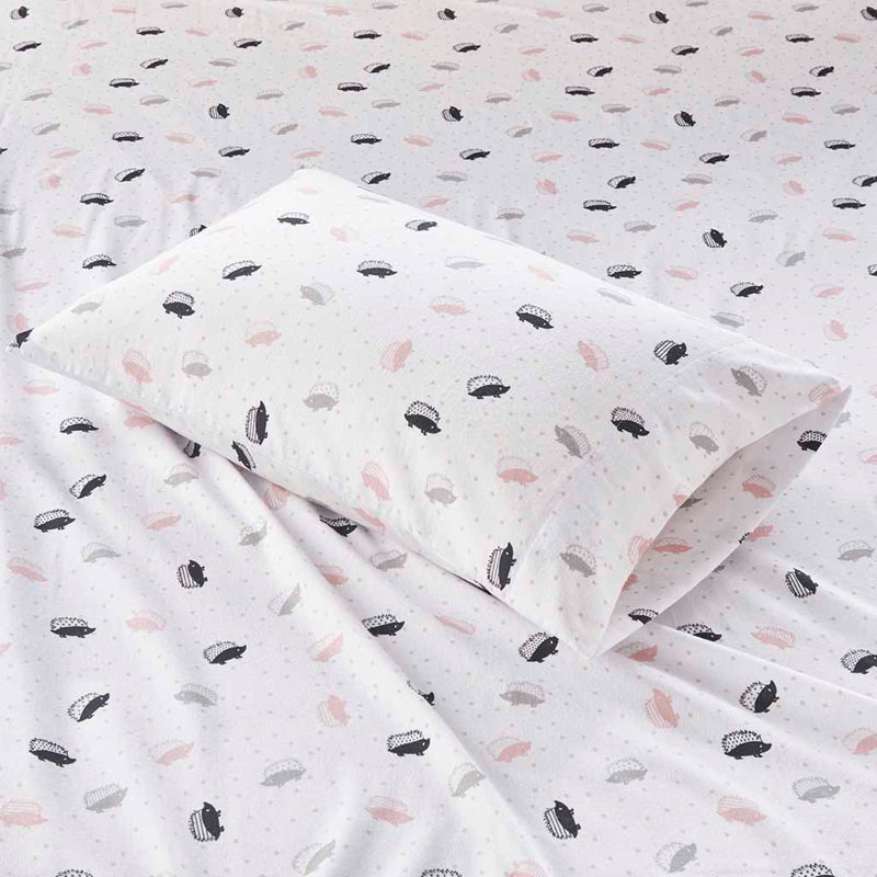 Ensemble de draps en flanelle de coton Gracie Mills Atticus, Ensemble de draps pour lit double avec 2 taies d'o