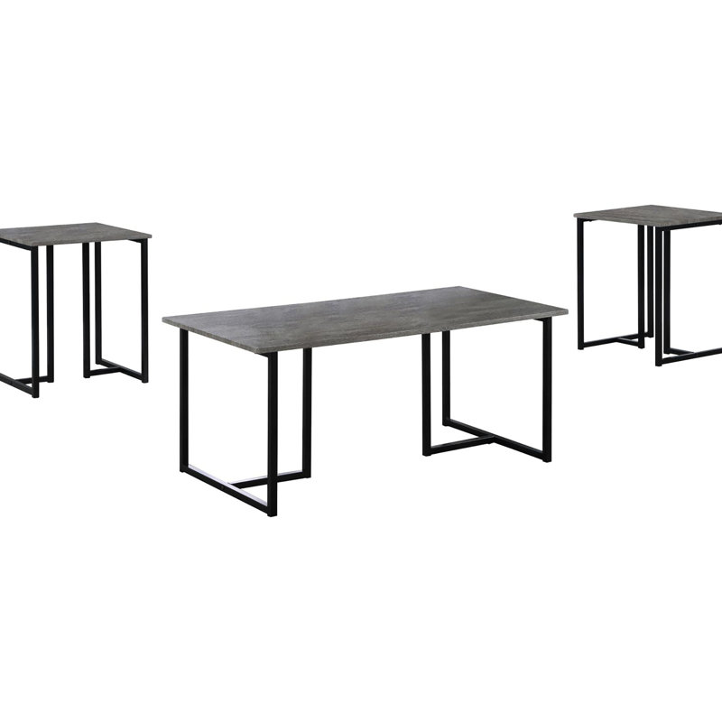 Tables basses et tables de bout - 3 tables grises et noires de style transitionnel