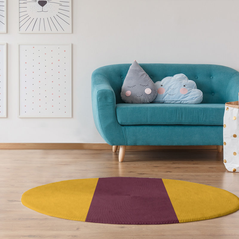 Chenille Striped Indoor Rug, Round 5'