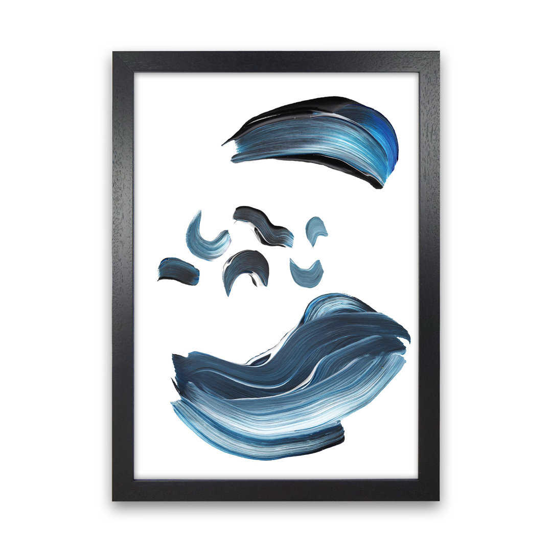 Dark Blue and Grey Paint Strokes by Pixy Paper - Graphic Art