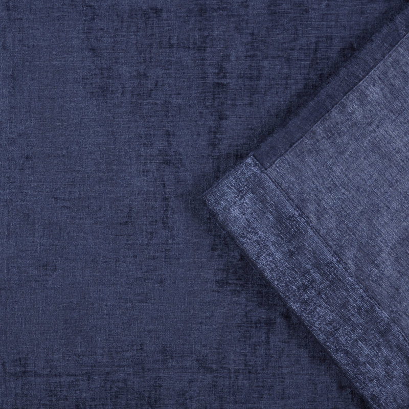 Indigo Pleated Sheer Polyester Curtain Panel, 50" W x 96" L