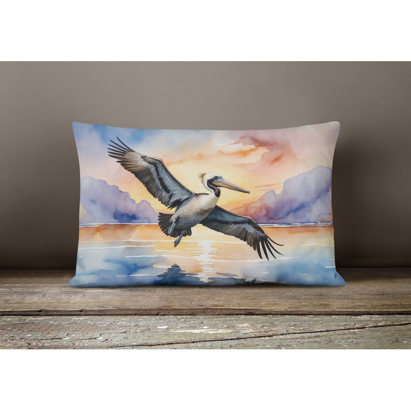 Coussin Pelican Fyling at Sunrise, Rectangle H 12 po x l 16 po