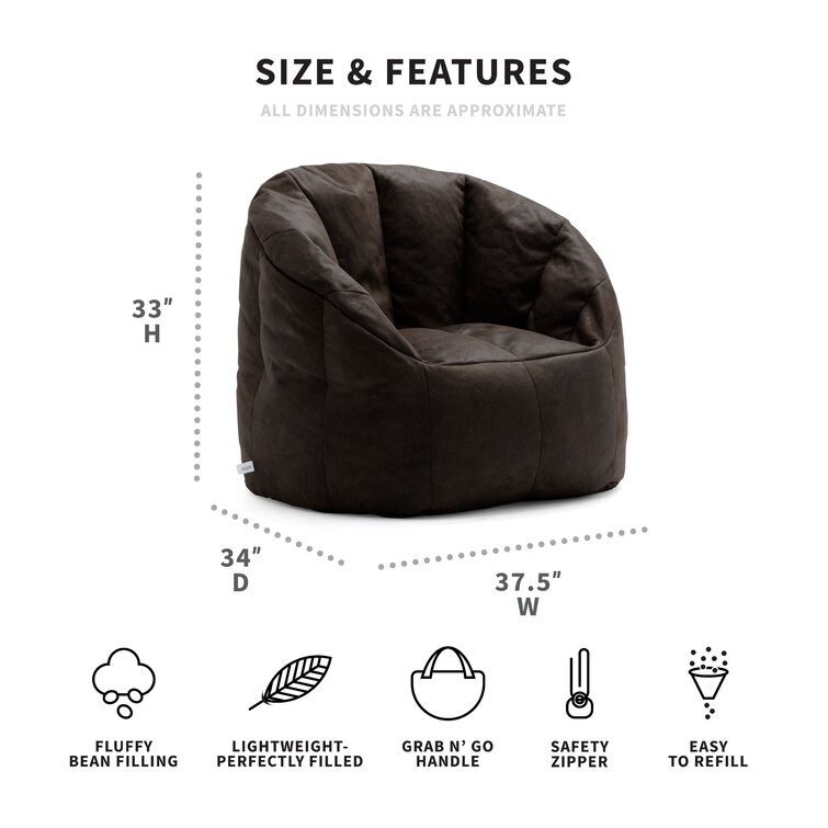Comfort Research Big Joe Soft Faux Leather Large Bean Bag Chair & Reviews |  Wayfair