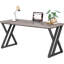 Bureau d'écriture moderne de 55 po avec pieds en métal en forme de Z, bureau d'ordinateur robuste pour bureau à domicile ou bureau-240179543