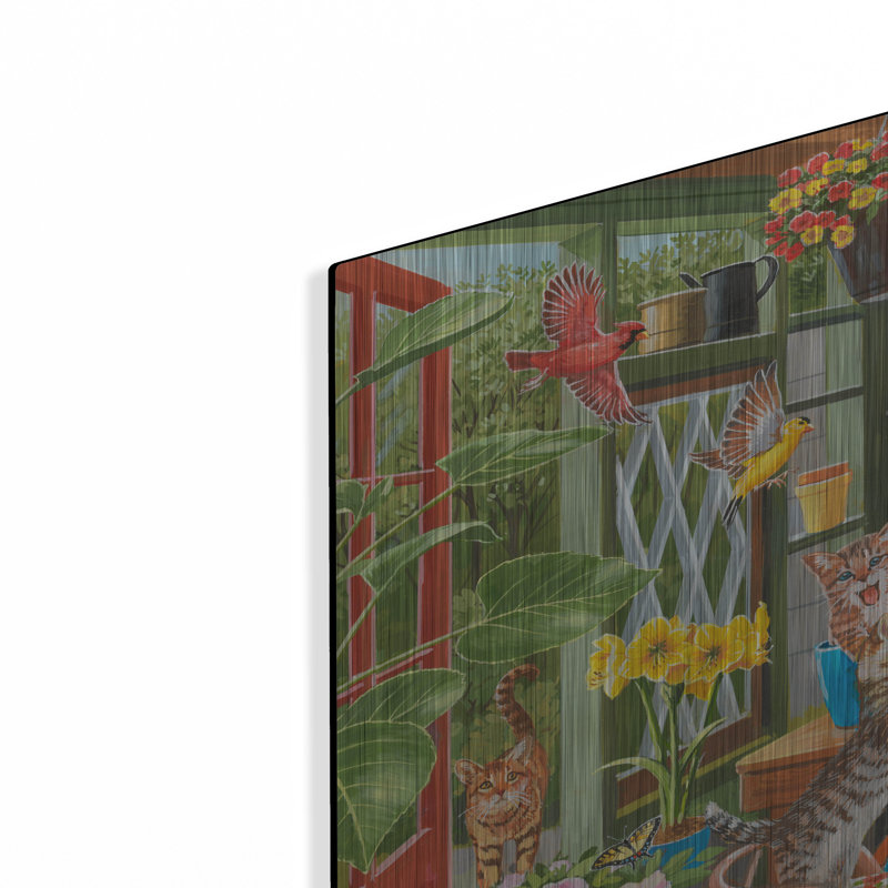 August Grove 'Mayhem in the Greenhouse' by William Vanderdasson, Metal Wall Art, 16"x12", 12" H x 16" W