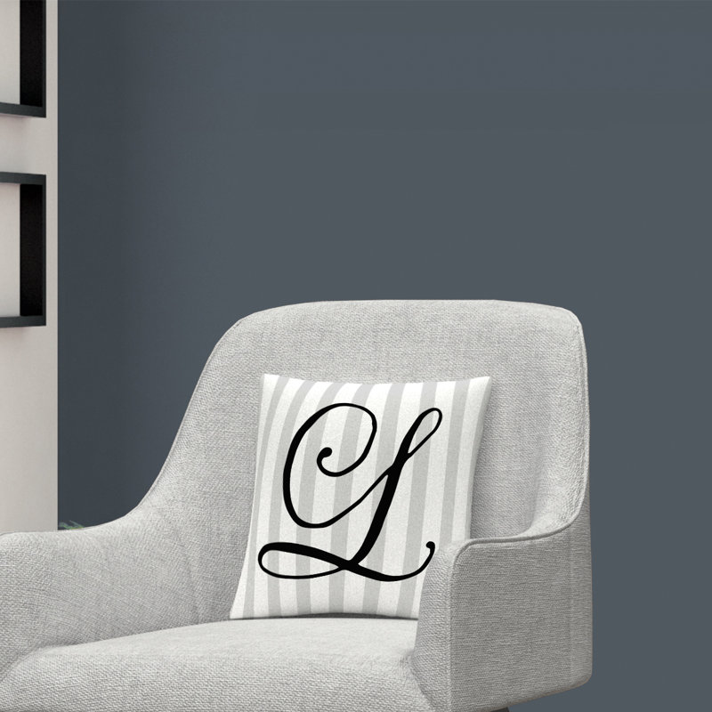 ABC Striped Throw Pillow, L