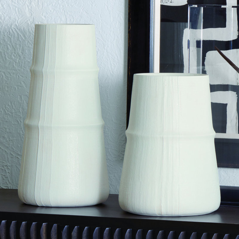 Handmade Ceramic Table Vase, Soft White