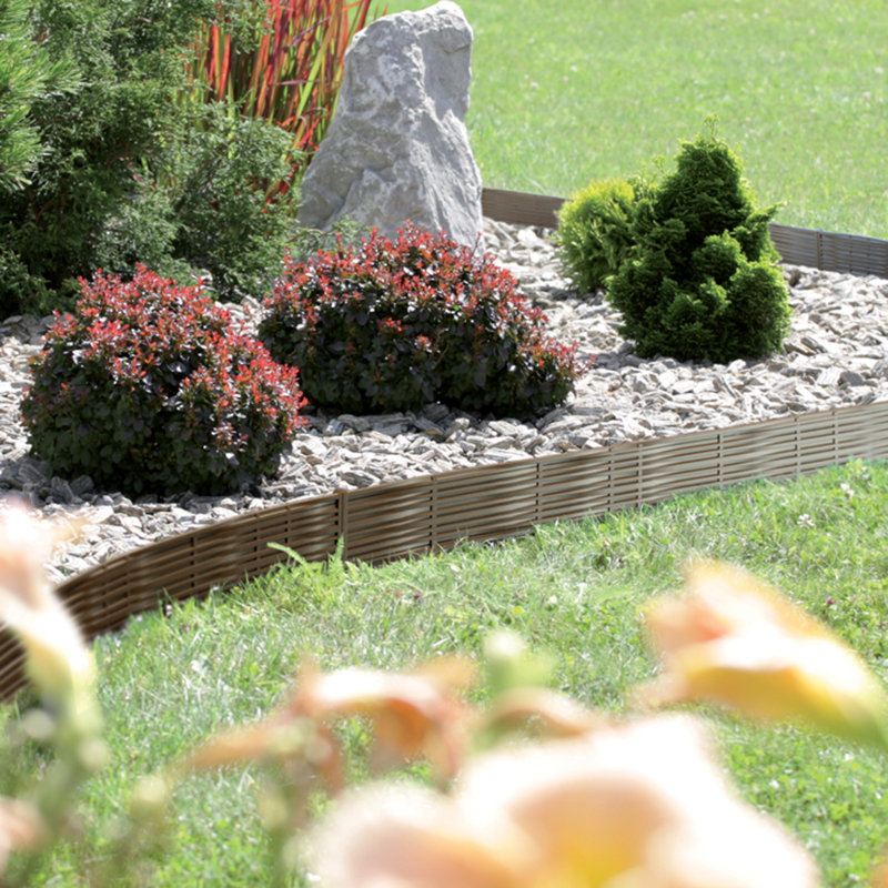 Pearlotta 18.6436cm H x 78.0034cm W Plastic Edging, Brown