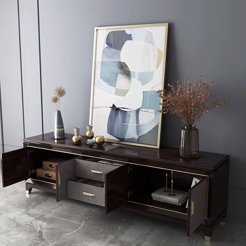 Design sense light luxury solid wood TV cabinet