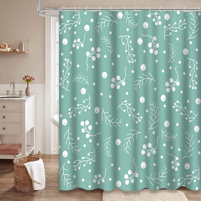 Rideau de douche de Noël avec 12 crochets, L 72 po x l 84 po