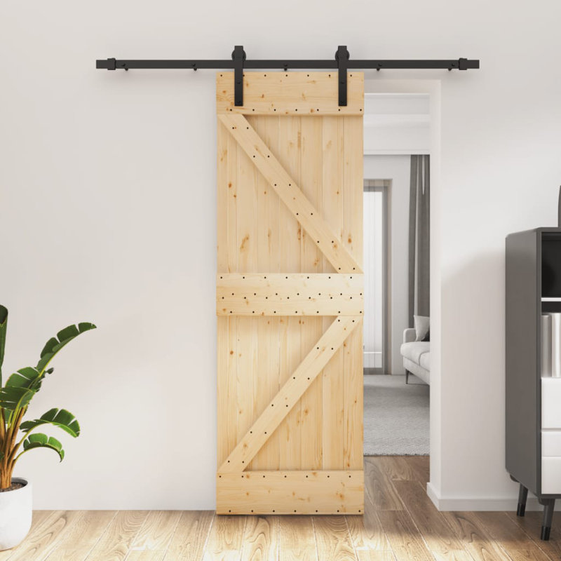 Porte coulissante avec quincaillerie Vidaxl, 27,6 po x 82,7 po