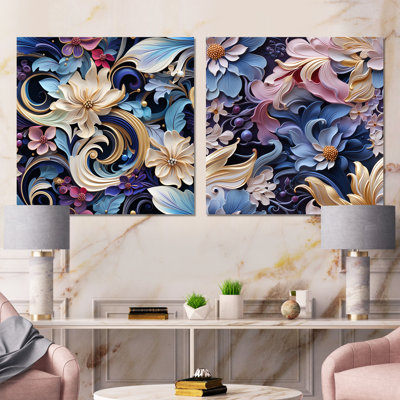 Krenwik - ensemble de 2 reproductions d'art sur toile florales