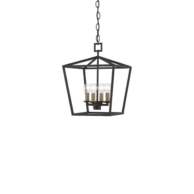 Lustre géométrique à 4 lumières Denison, Noir molé, H 16 po x l 12 po x P 12 po