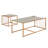Jamariah Champagne Gold Finish Textured Mirror Top Nesting Coffee Table