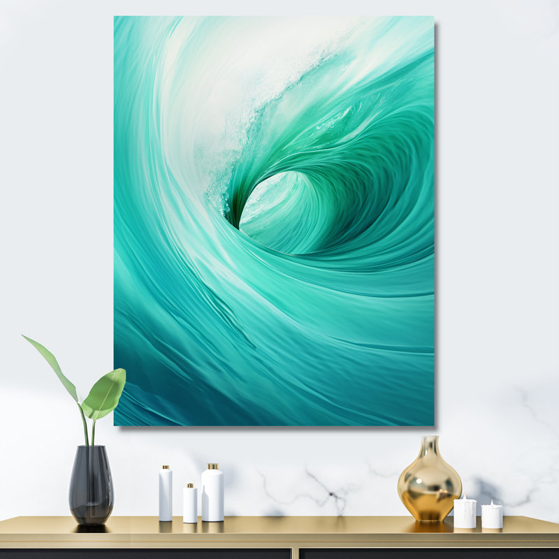 «Turquoise Wondrous Wave Spiral - Abstract Spirals, reproduction d'art sur toile_106240, H 20 po x l 12 po x P 1 po