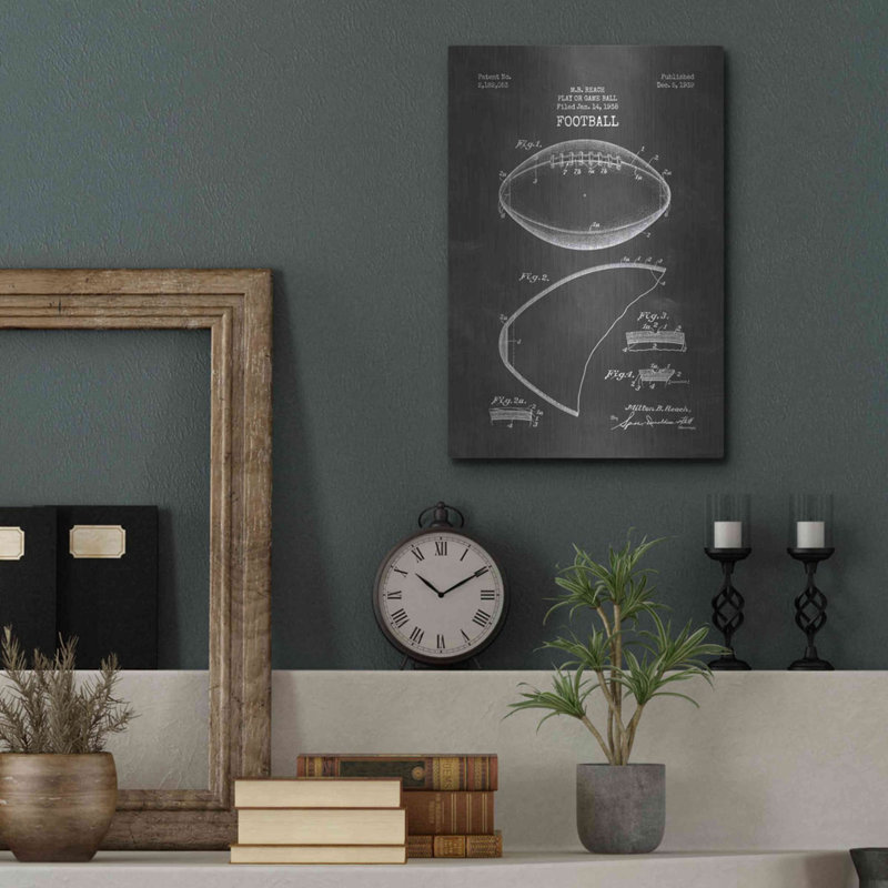 "Football Blueprint Vernis tableau noir" par Luxe, H 16 po x l 12 po