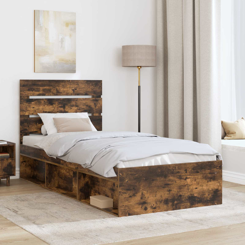 Solid Wood Bed, Smoked Oak, Small Single (2'6)
