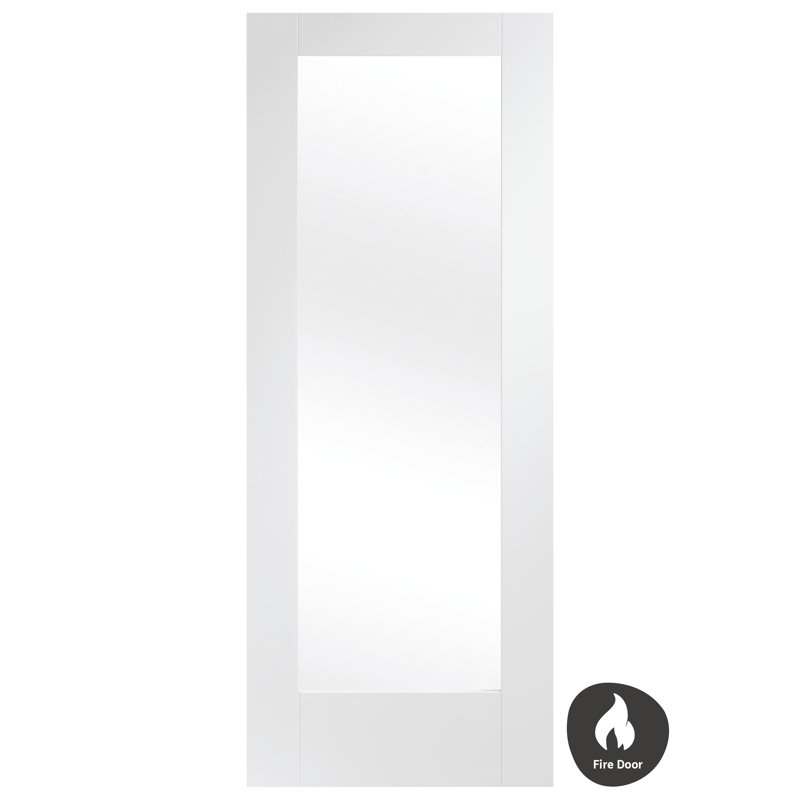 Internal Glazed White Primed Pattern 10 Fire Door, 1981mm H x 762mm W x 44mm D