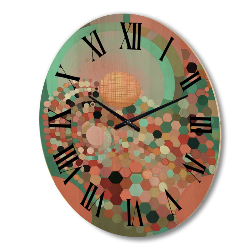 Horloge murale Crystalline Consciousnessin Retro Tones, Très grand