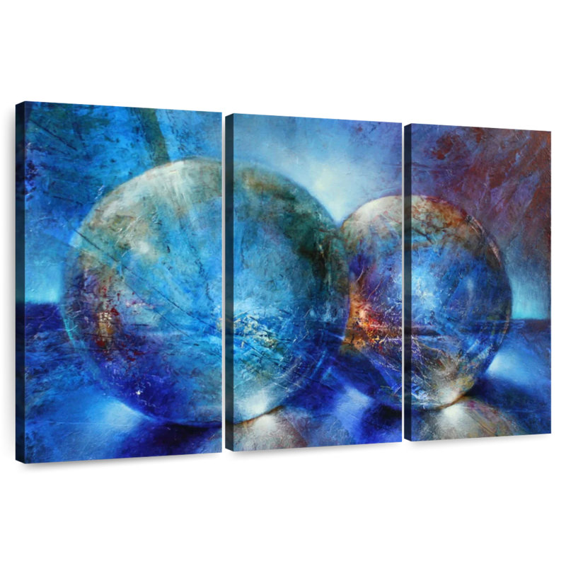 Deux billes bleues Alvord, H 48 po x l 74 po