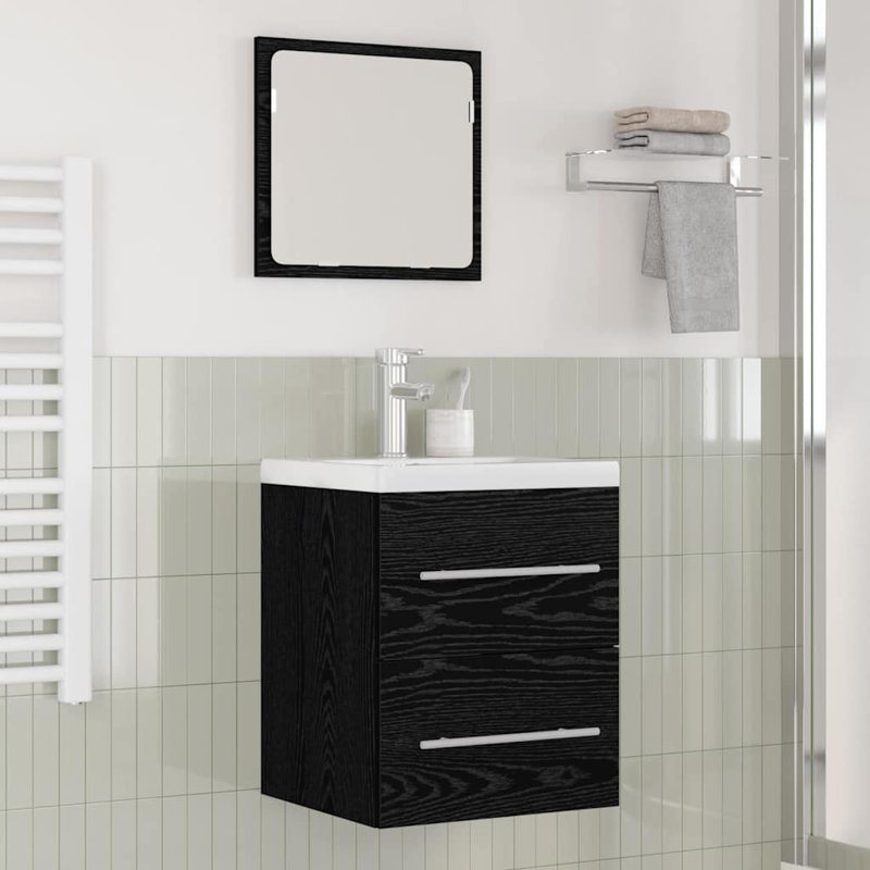 420mm Single Bathroom Vanity with Ceramic Basin, Black