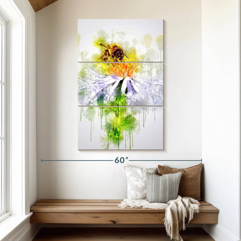 Brampt Honeybee On Flower, 50" H x 32" W