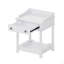 Table de chevet de style rétro avec tiroir et tablette ouverte pour la chambre à coucher, table de chevet avec pieds tournés et poignée en métal, blanc