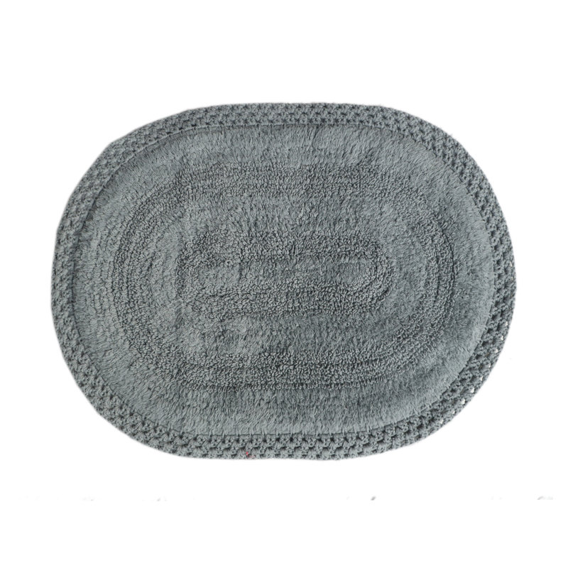 Adiraica 100% Cotton Bath Rug, Gray