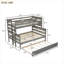 Lit superposé simple au-dessus d'un lit double avec lit gigogne en bois-395362882