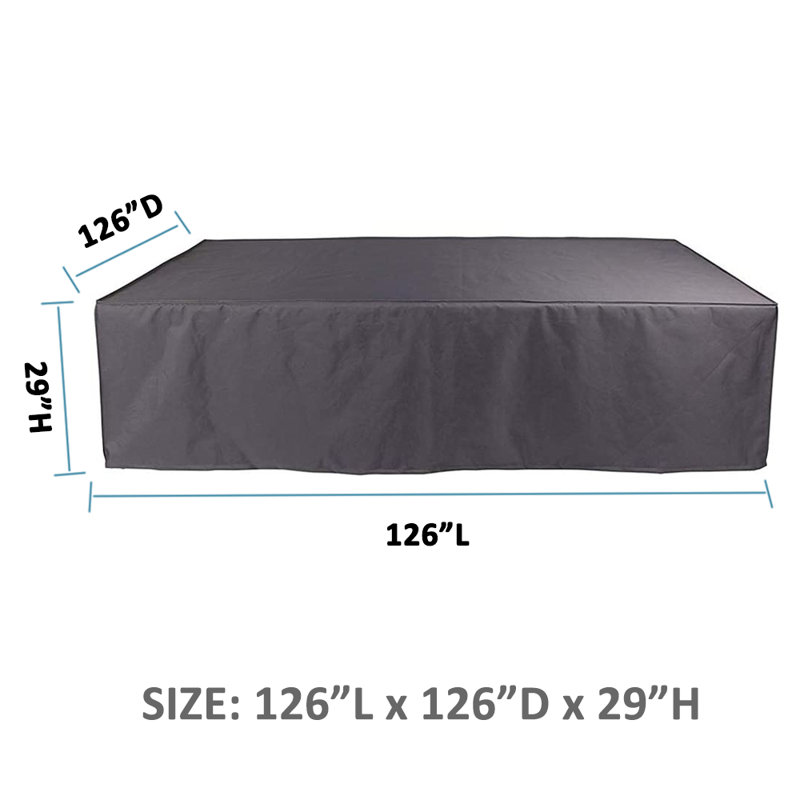 Housses d'extérieur imperméables pour meubles de patio, H 29 po x l 126 po x P 126 po