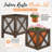 Farmhouse Wood and Galvanized Metal Planter Box Set of 2 with Stand, Brown-1980214209