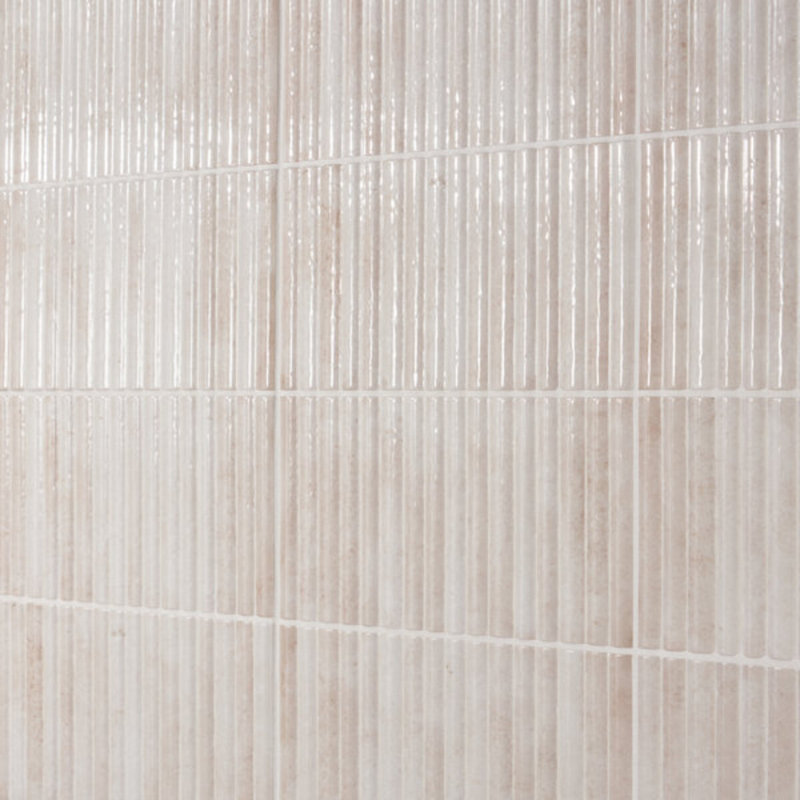 Curve Fluted 6X12 3D Glossy Ceramic Tile, White