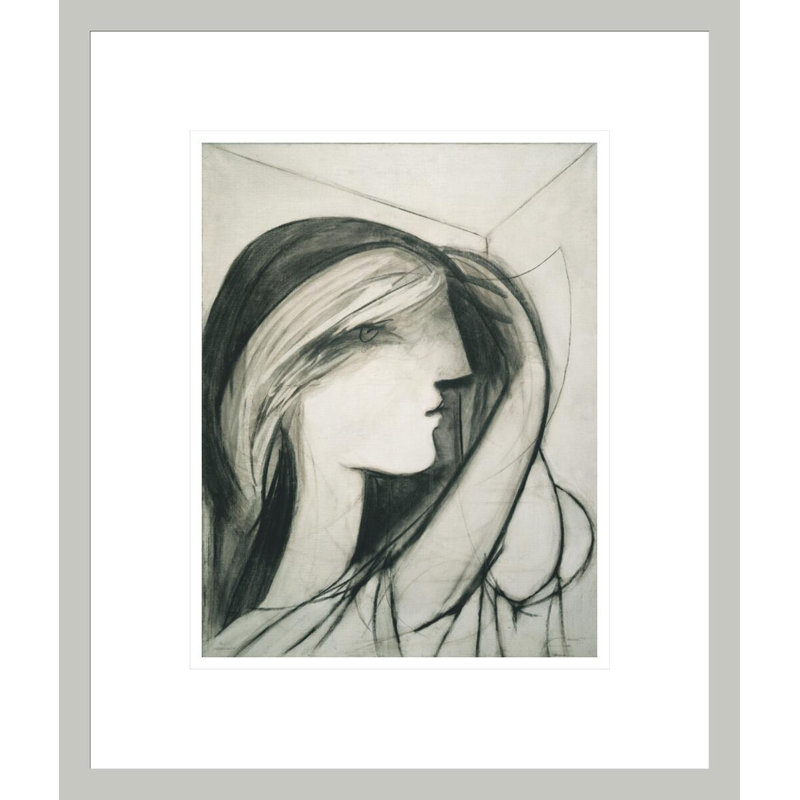 «Head of a Woman Right Profile» par Pablo Picasso, impression giclée sur cadre, H 16,16 po x l 13,75 po